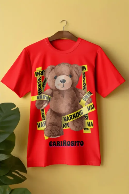 Camisetas estampadas de animales. oso meloso